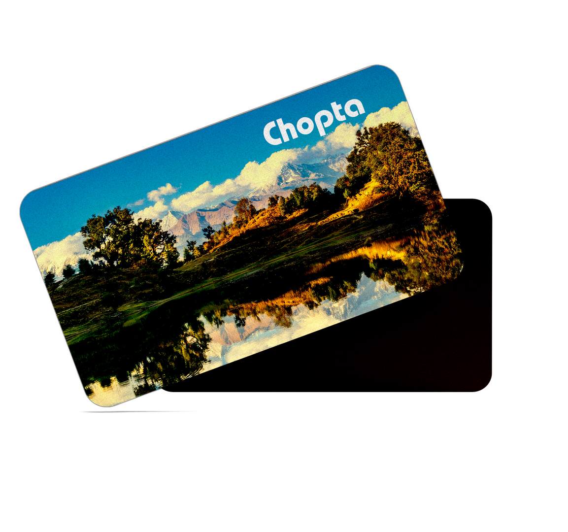 dhcrafts Multicolor Uttarakhand Chopta Design Rectangular Rubber Matte Finish Fridge Magnet / Magnetic Card Pack of 1 (8.6cm x 5.4cm)
